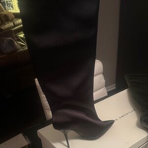 Good American Sleek Black Heeled Boots